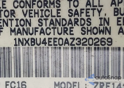 2010 Toyota Corolla Le from USA, damaged, VIN 1NXBU4EE0AZ320269